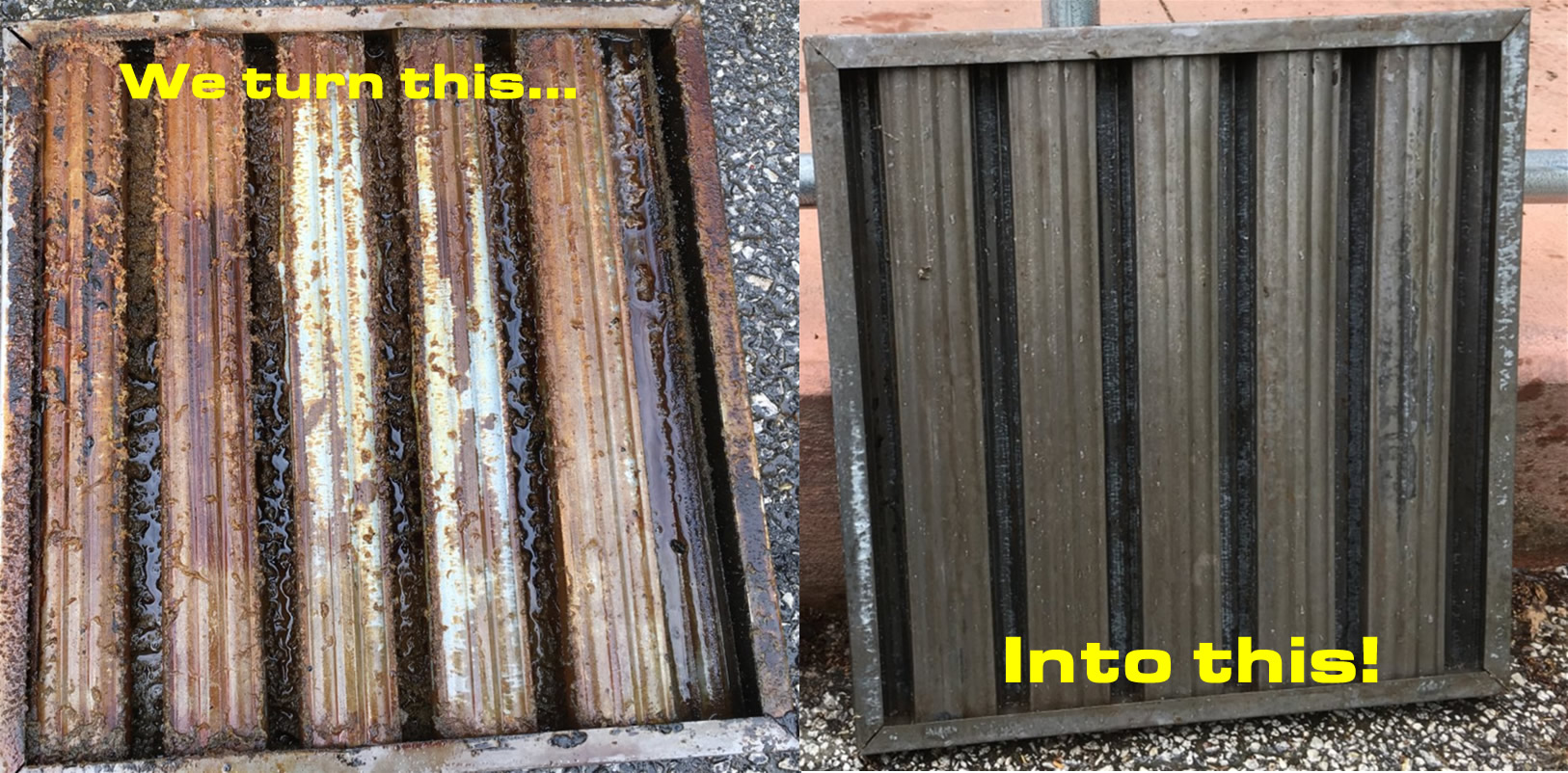 greasy restaurant hood filters